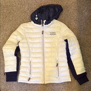 Tommy Hilfiger Cream and Black Puffer Jacket